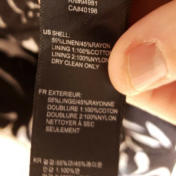 Twentyone Womens Black Floral Linen Blend A Line Short Skirt Large - Picture 6 of 6